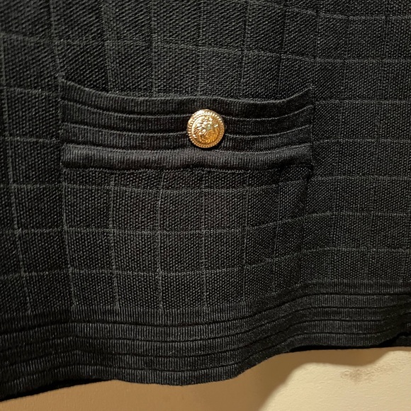 NWT Sioni Black Knit Cardigan with Metallic Gold Buttons - Picture 8 of 15